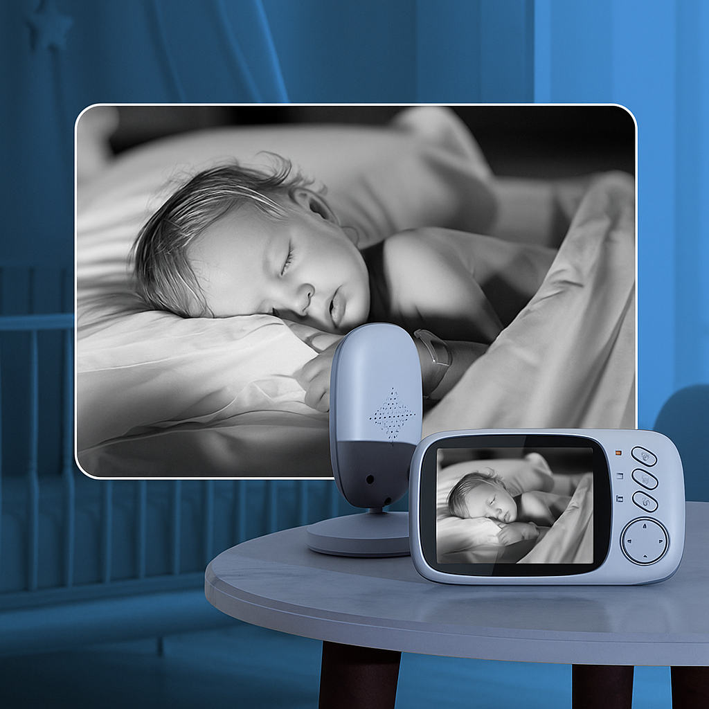 Babá eletrônica com visão noturna para monitorar o bebê à noite